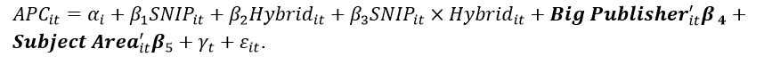 APC Regression equation